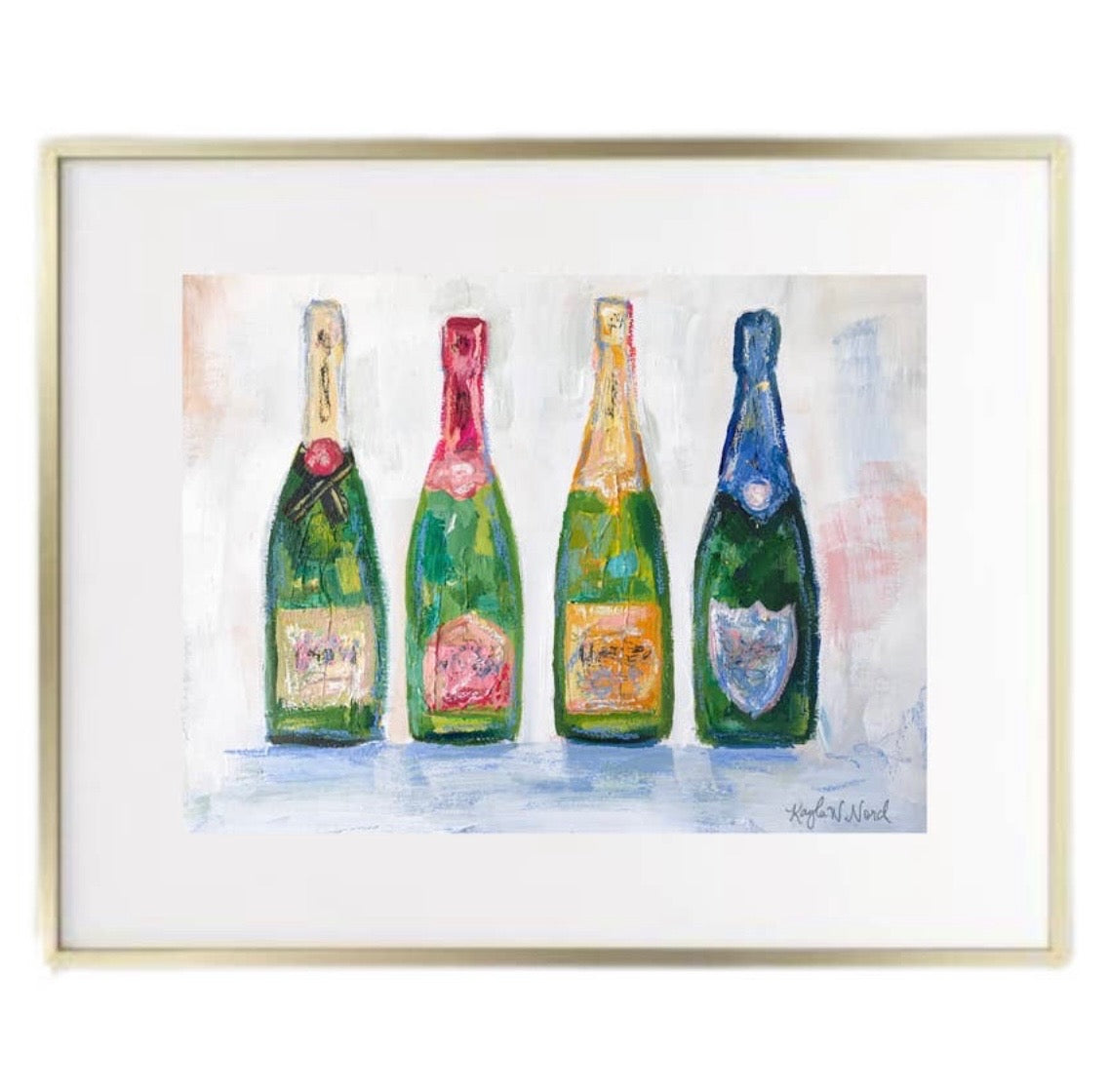 Champagne Bottles Print